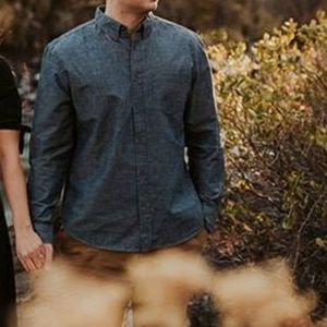 Slim Fit - Button up Chambray “Jean” Men's Shirt!